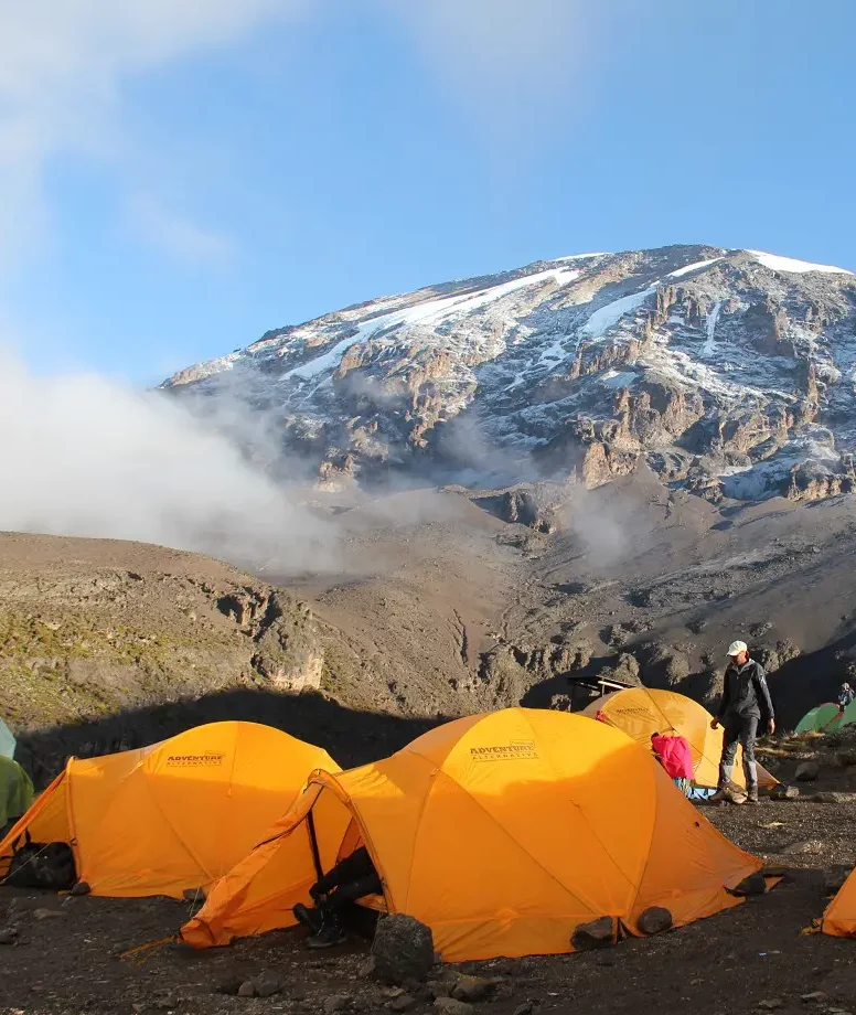 Tents at Karanga Camp on Mount Kilimanjaro